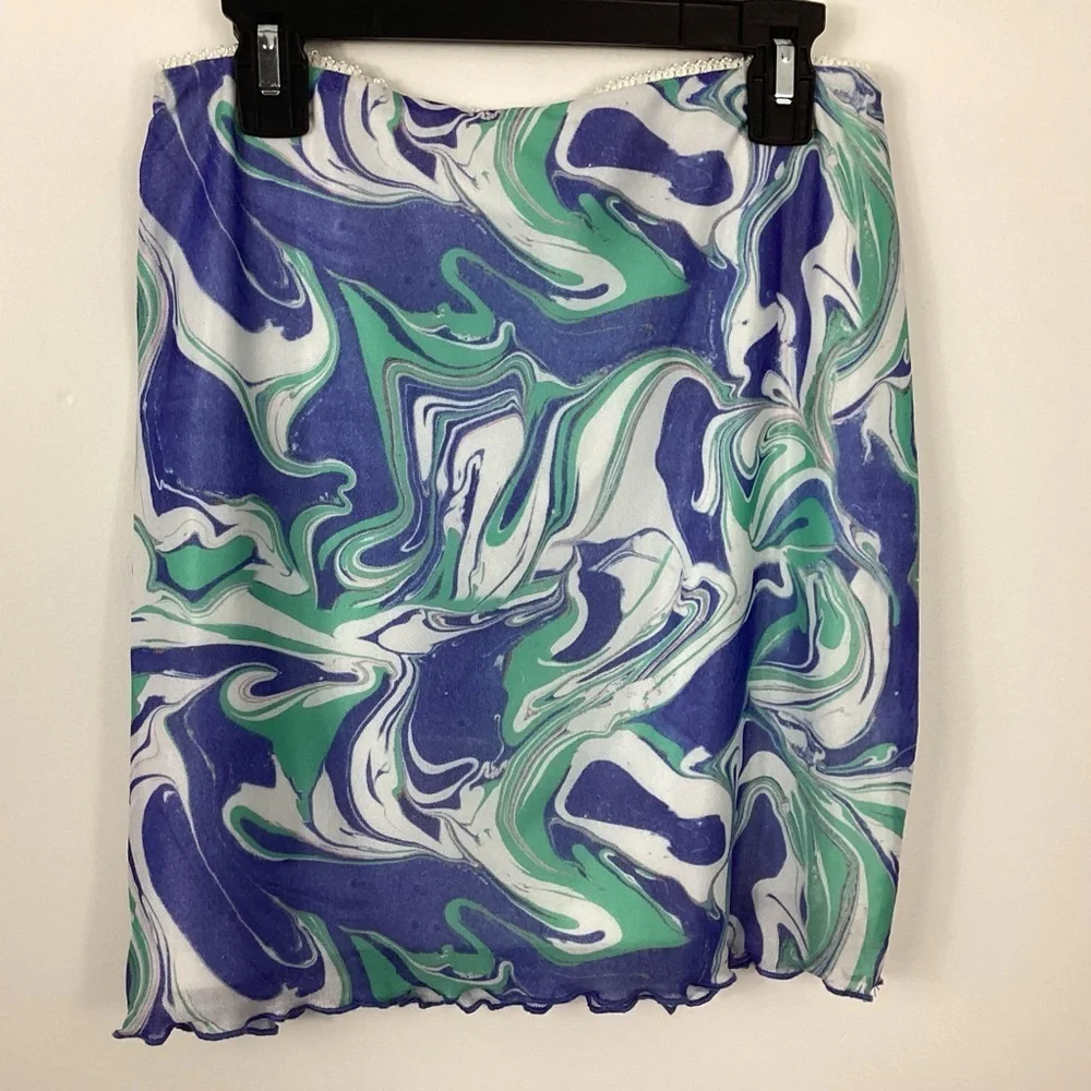 Princess Polly Remi Mini Skirt Blue Size 4 NWT